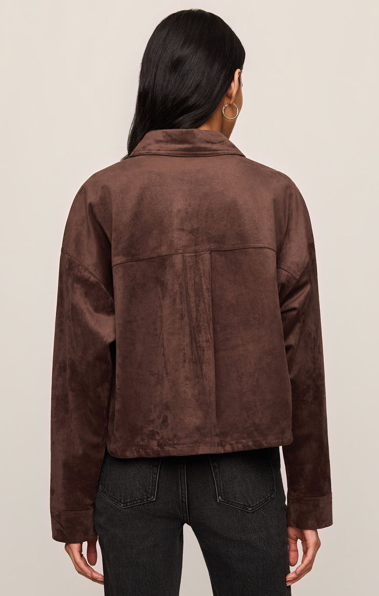 All Day Cropped Suede Jacket