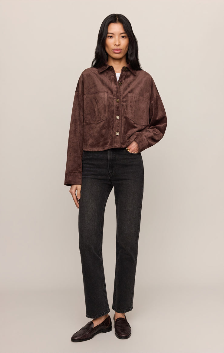 All Day Cropped Suede Jacket