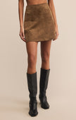 Ciera Faux Suede Mini Skirt