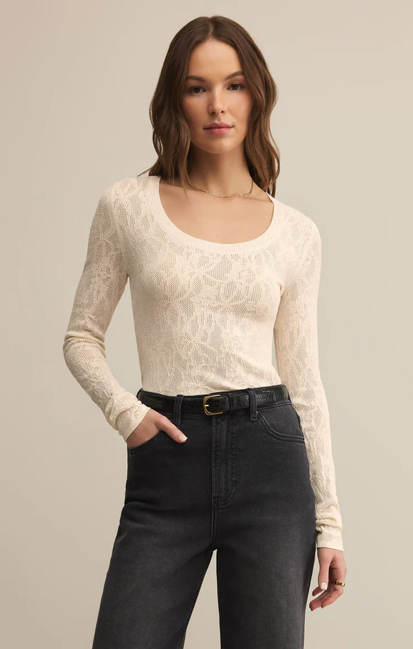 Women's scoop neck mesh top