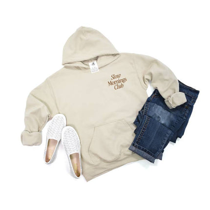 blonde ambition womens hoodie slow mornings club