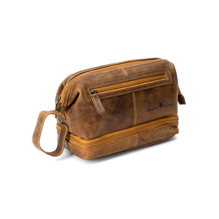 Napier Men's Leather Toiletry Bag