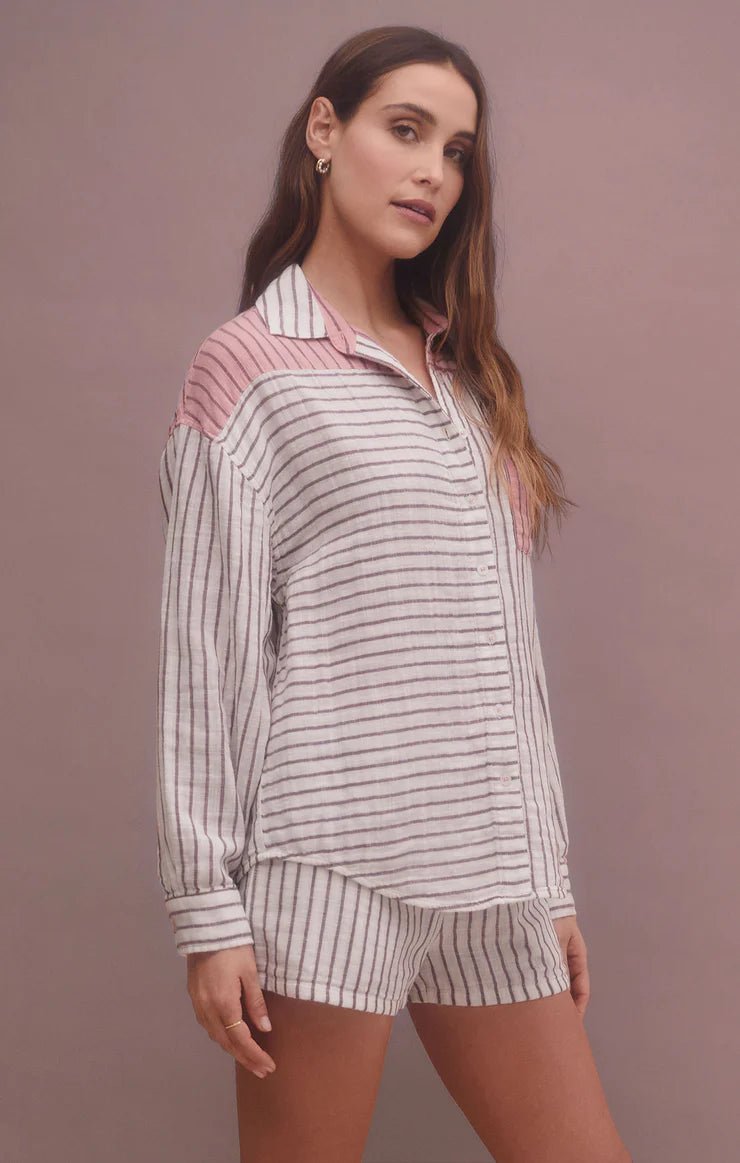 All Mixed Up Stripe Shirt - Distractions Clothing