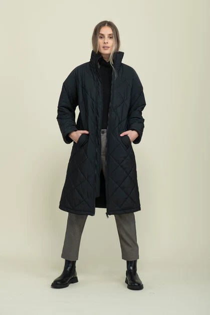 Arie Long Quilted Coat - Distractions Clothing
