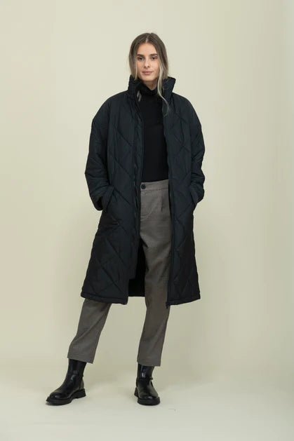 Arie Long Quilted Coat - Distractions Clothing