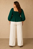 Emerald Curvy Peplum Top