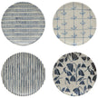Danica appetizer plates set of 4 blue pattern