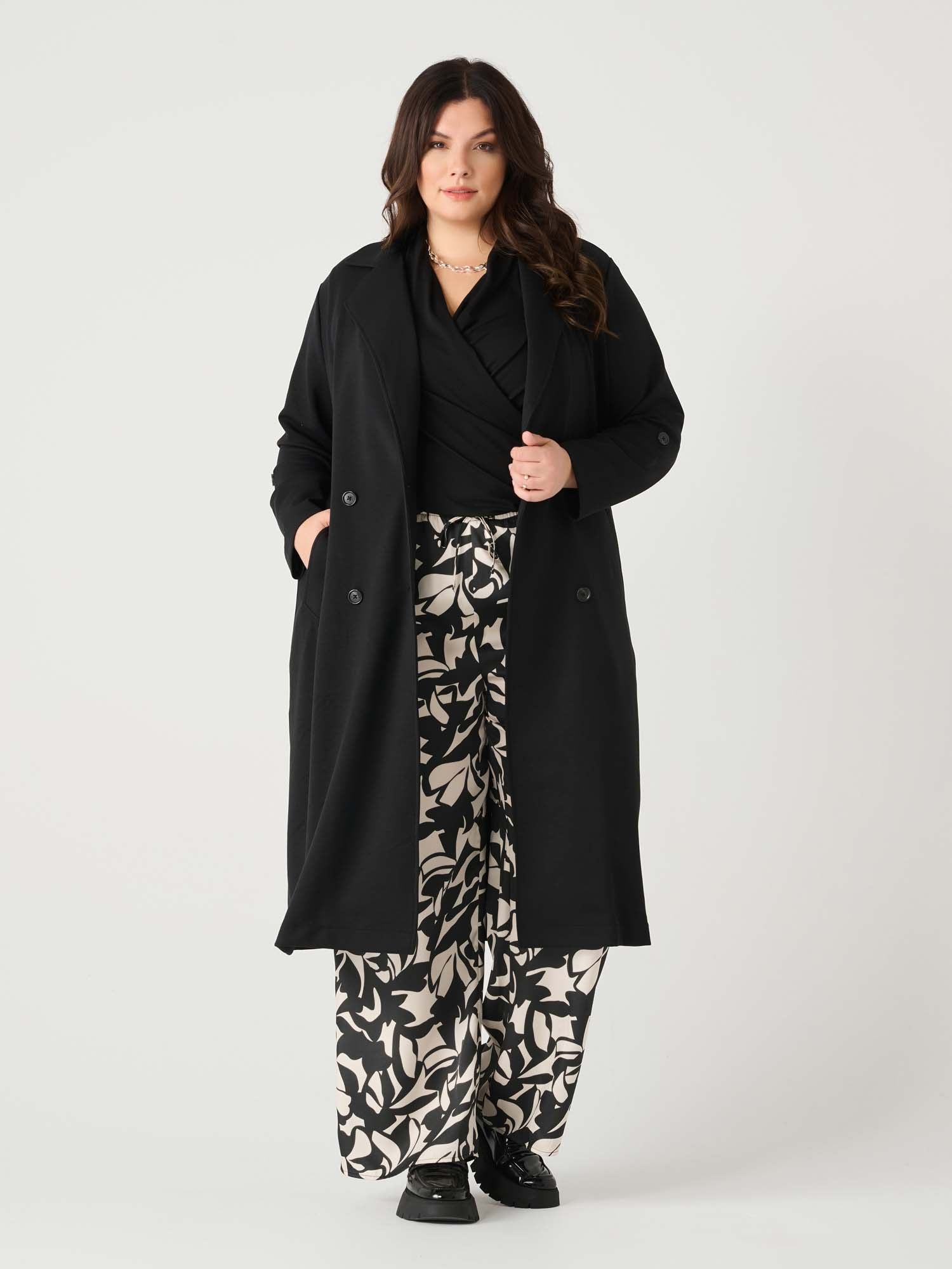 Brooklyn Curvy Knit Trench - Distractions Clothing