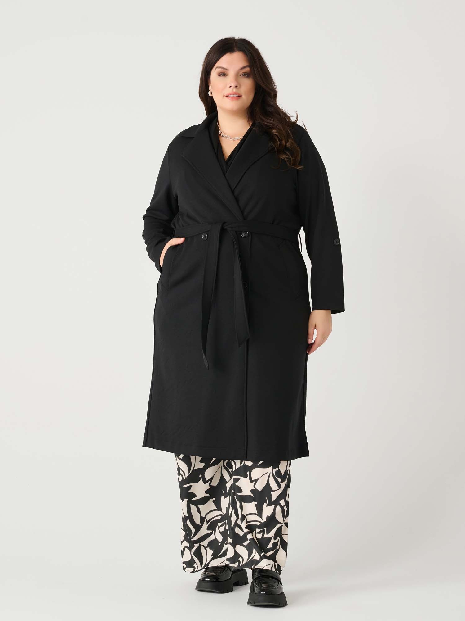 Brooklyn Curvy Knit Trench - Distractions Clothing