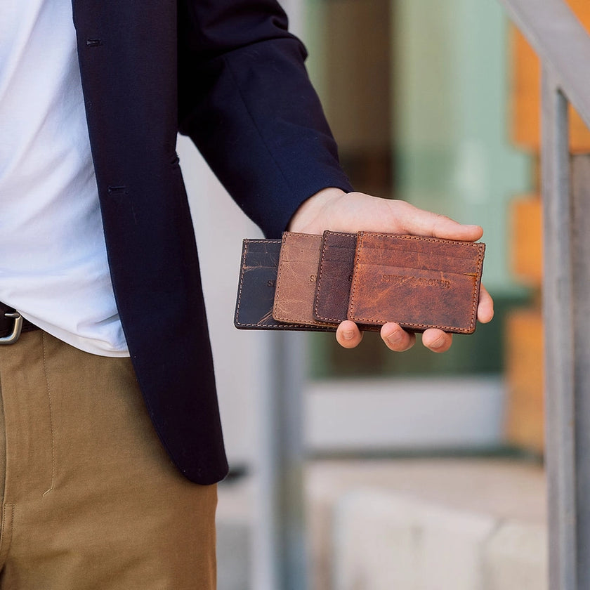 Men's leather card wallet