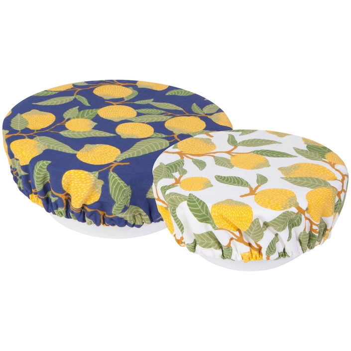 Fabric lemon print bowl covers Danica