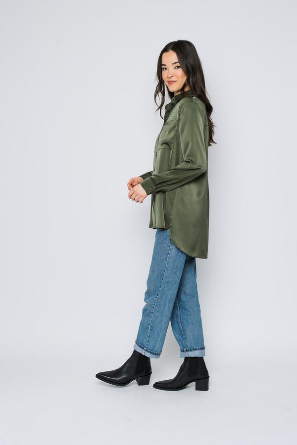 Camille Satin Shirt - Distractions Clothing