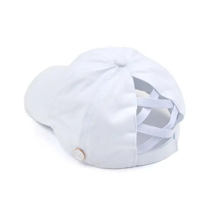 C.C Washed Denim Ponytail Hat - Distractions Clothing