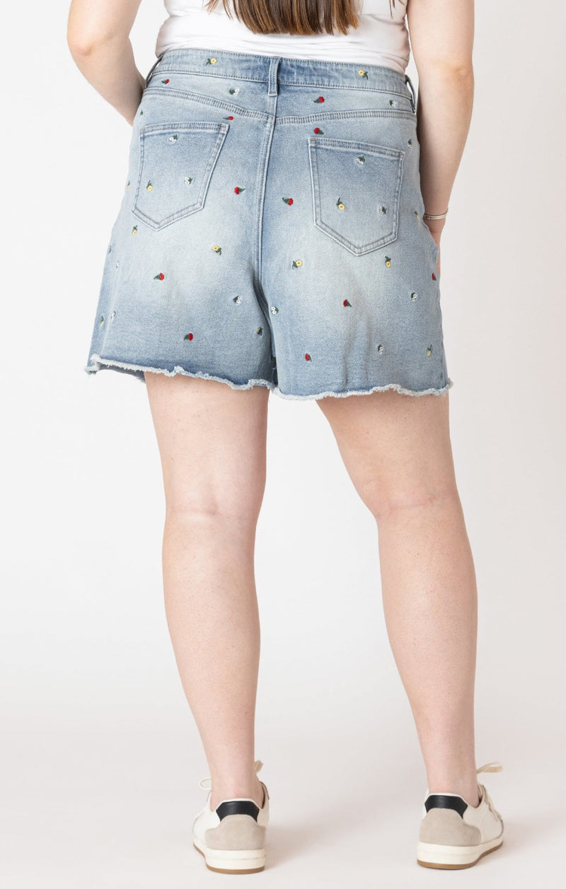 Cheery Curvy Denim Shorts - Distractions Clothing