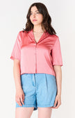 Coral Silk Blouse - Distractions Clothing
