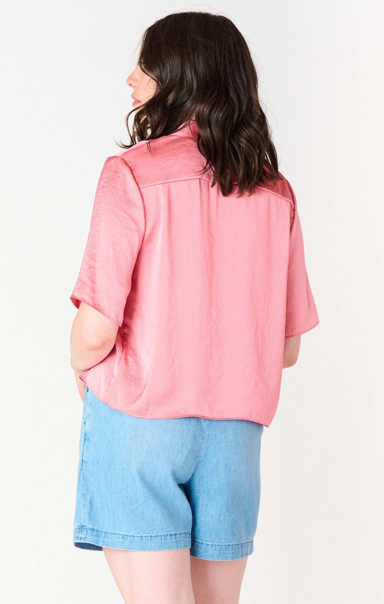 Coral Silk Blouse - Distractions Clothing