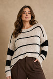 Curvy oatmeal knit sweater