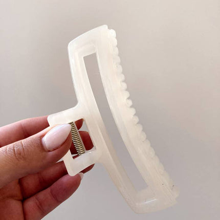 White Gloss Large Claw Clip