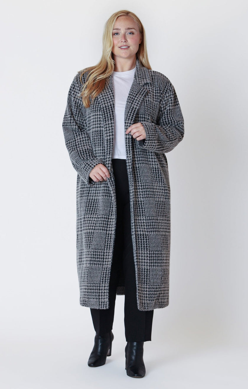 Dakota Curvy Plaid Coat - Distractions Clothing