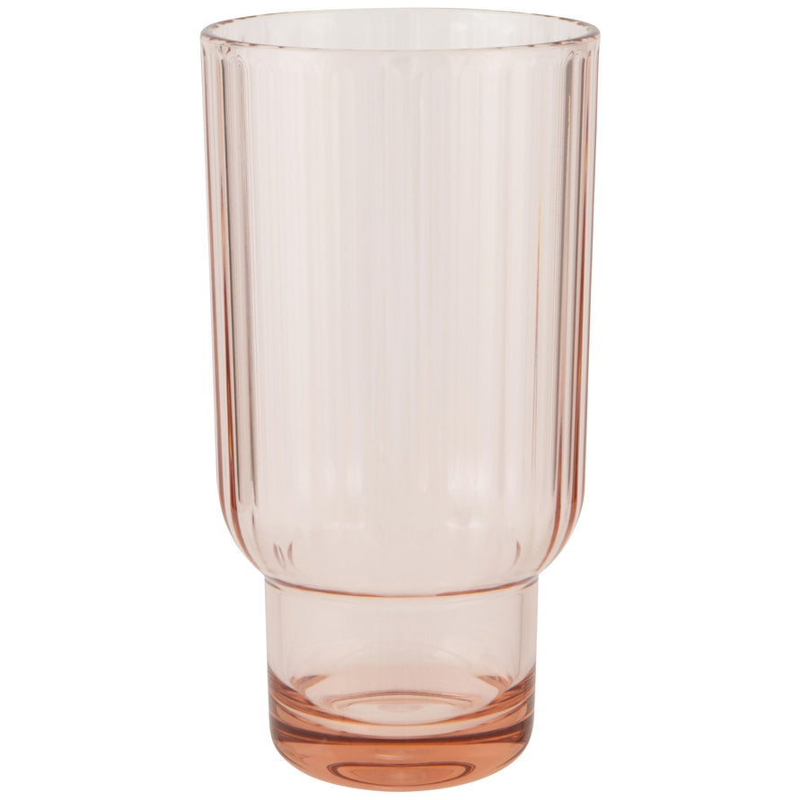 Acrylic Fluted Highball Glass - Blush Pink Danica