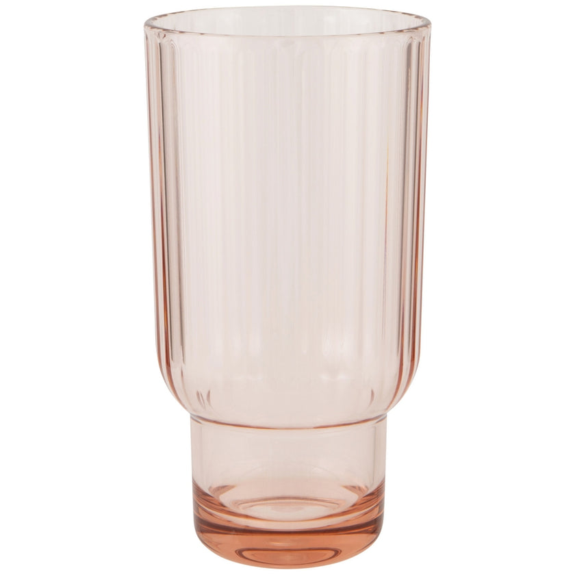 Acrylic Fluted Highball Glass - Blush Pink Danica