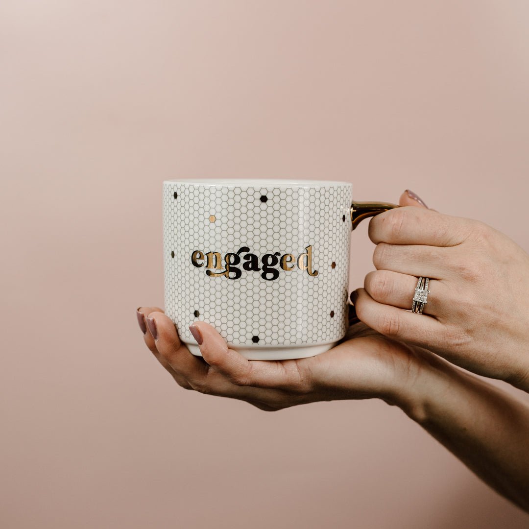Engaged Gold Tile Coffee Mug - Distractions Clothing