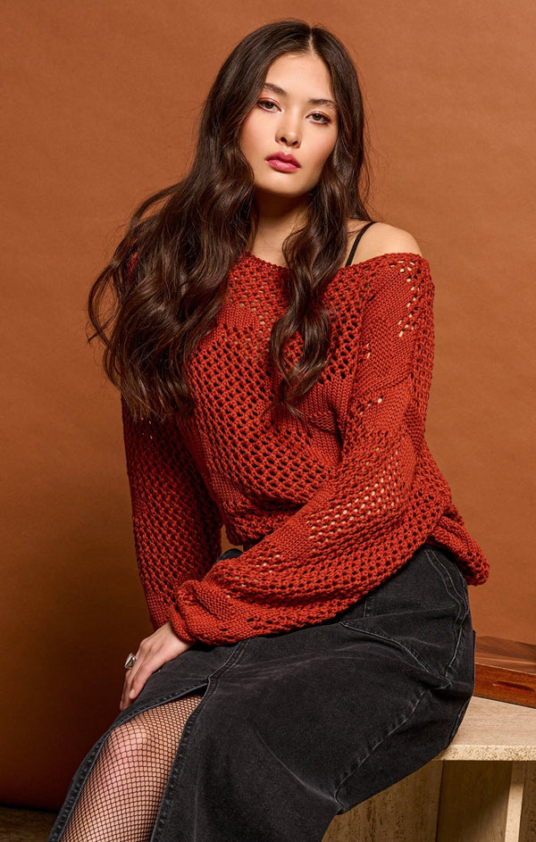 Floral Crochet Sweater - Distractions Clothing