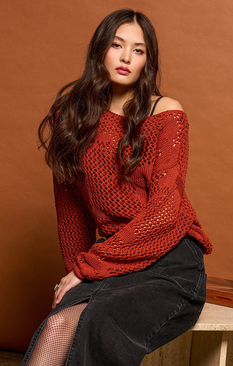 Floral Crochet Sweater - Distractions Clothing