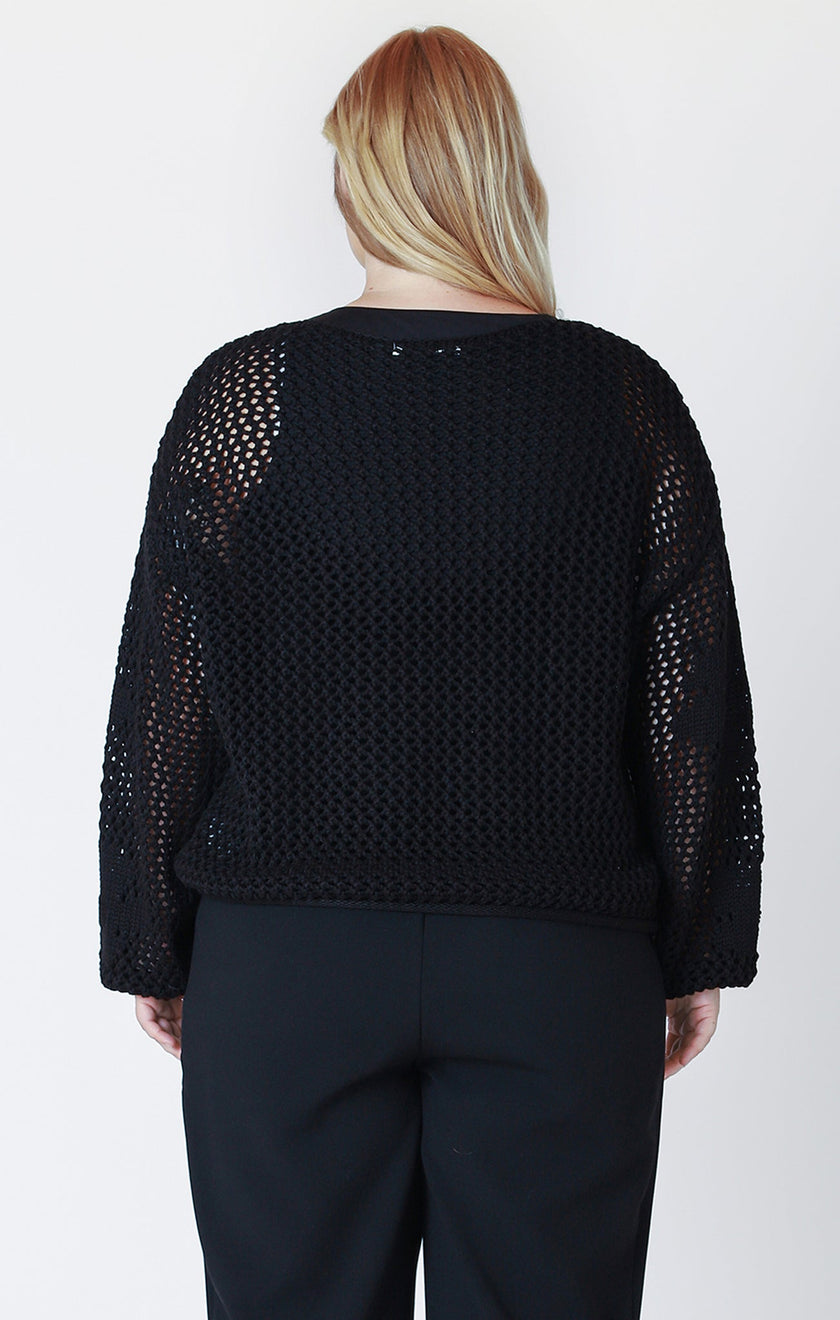 Floral Curvy Crochet Sweater - Distractions Clothing