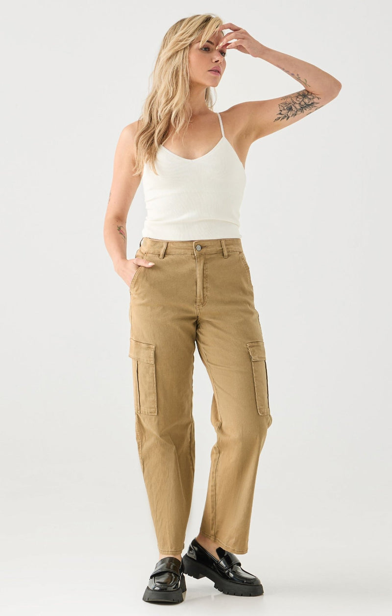 High Rise Straight Leg Cargo Pant - Distractions Clothing