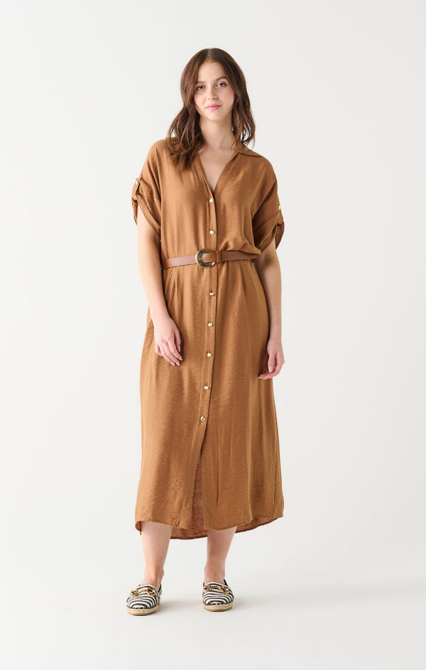 Isabella Belted Midi Dress - Distractions Clothing