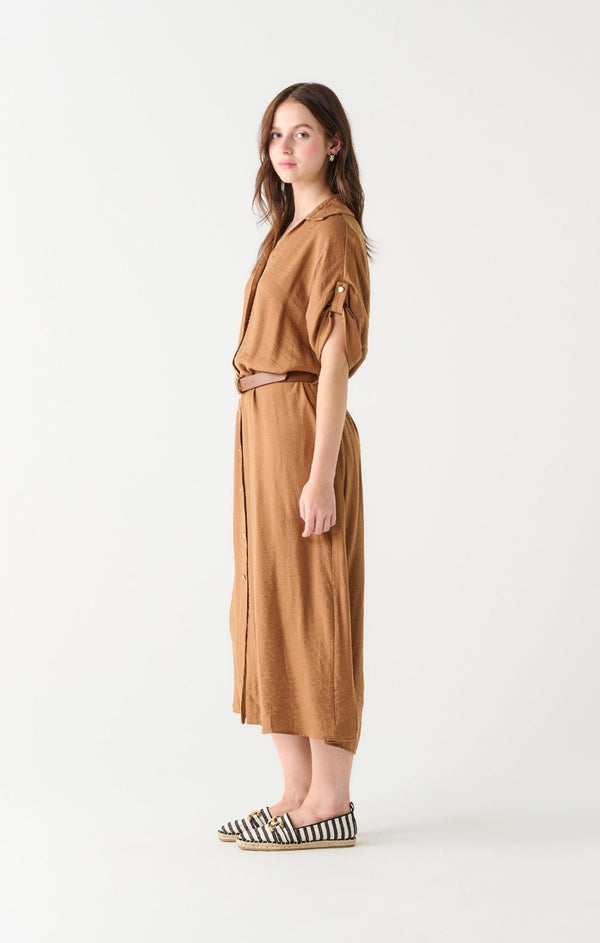 Isabella Belted Midi Dress - Distractions Clothing