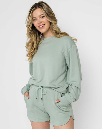 Jenna Luxe Fleece Crew - Distractions Clothing