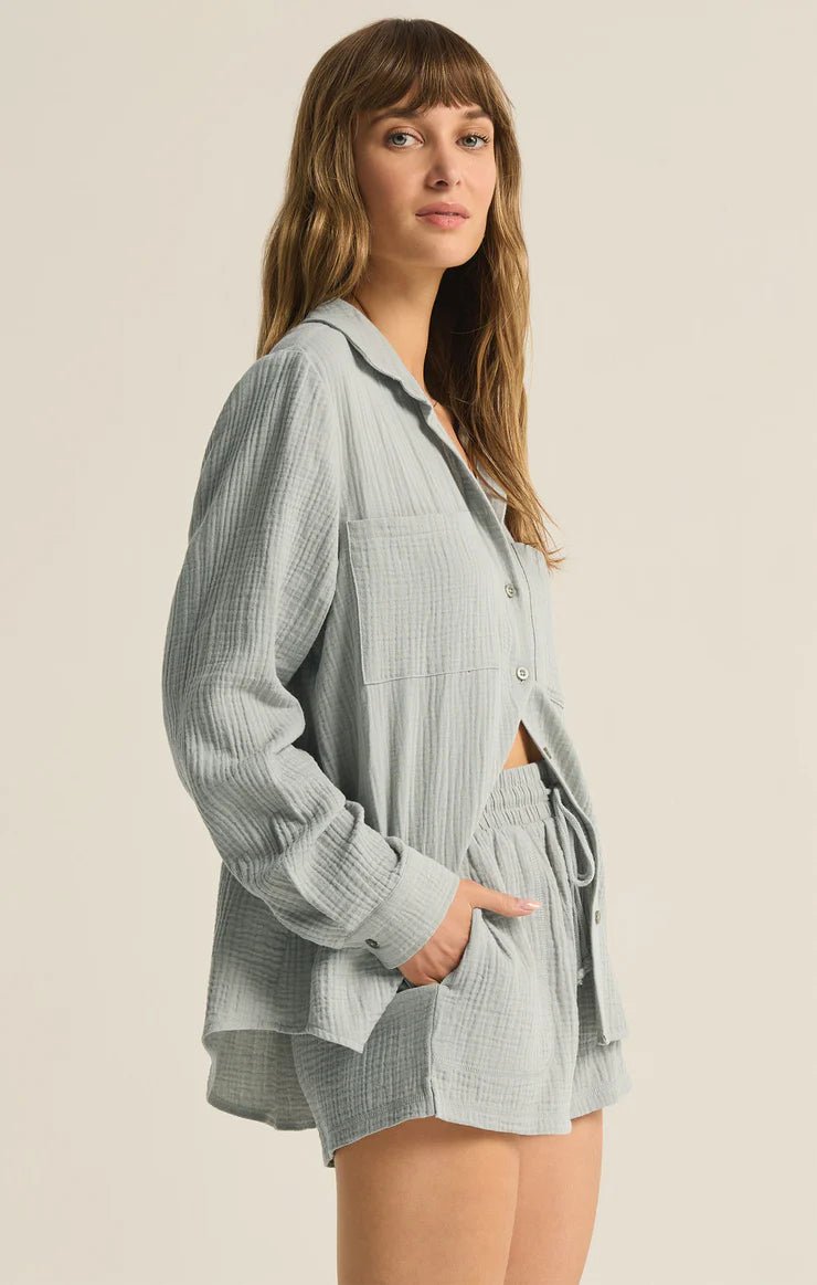 Kaili Button Up Gauze Top - Distractions Clothing