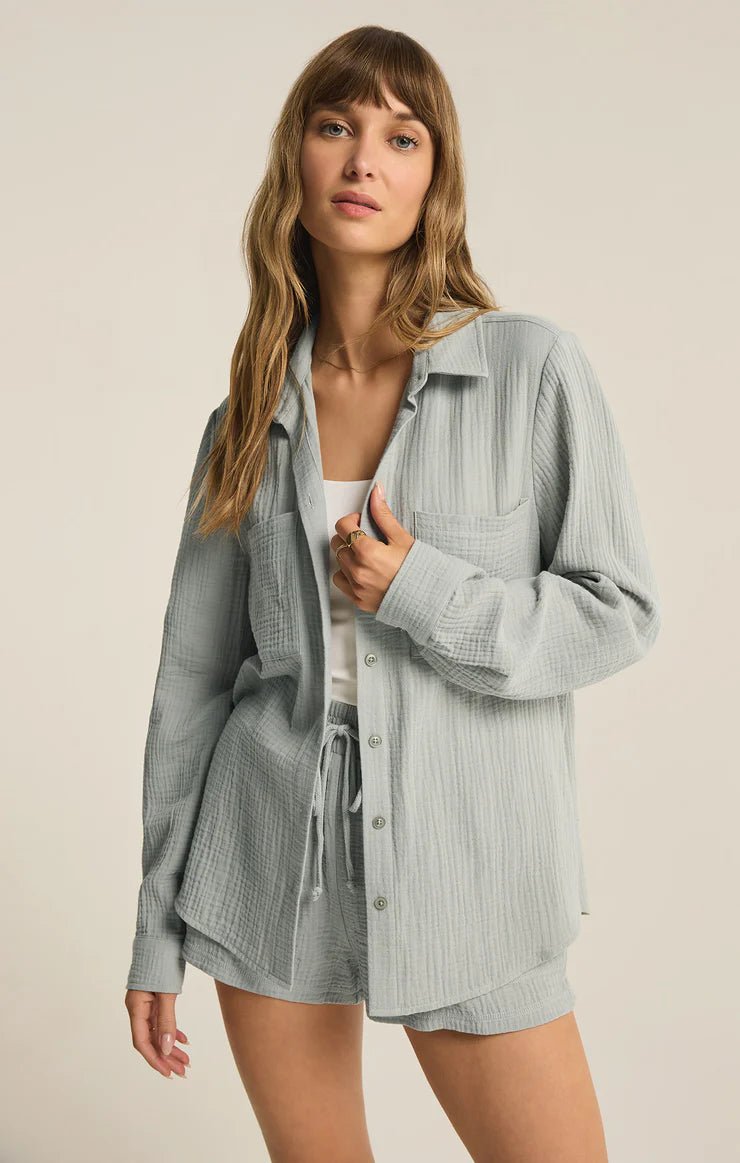 Kaili Button Up Gauze Top - Distractions Clothing