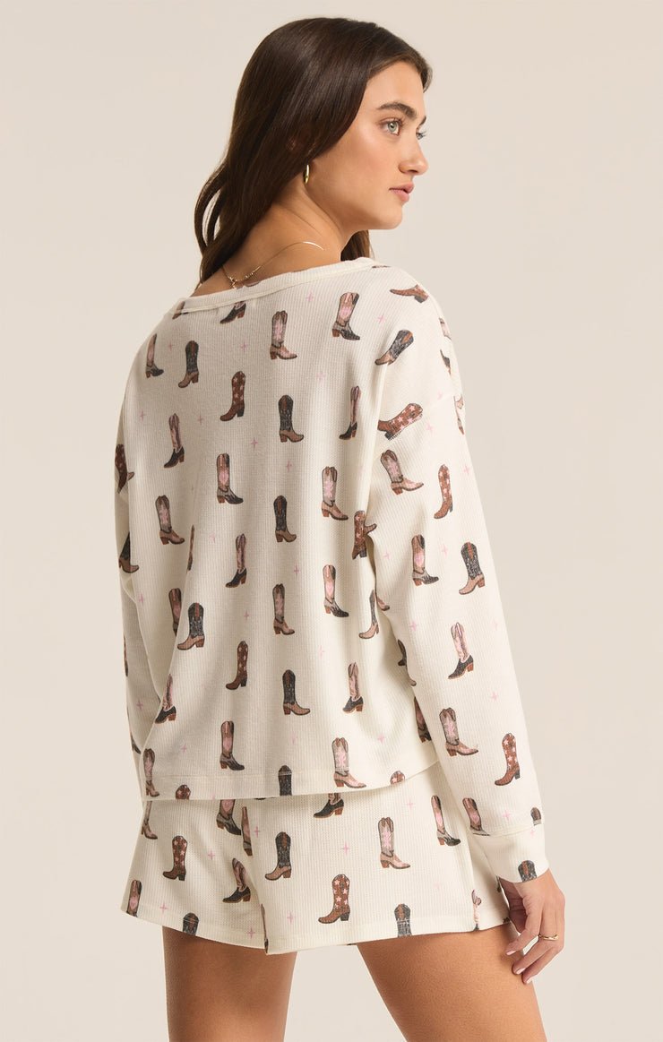 Kick off Your Boots Long Sleeve Top - Distractions Clothing