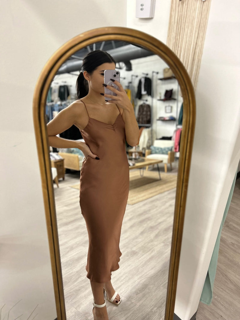 Lark Lux Sheen Slip Midi Dress - Distractions Clothing