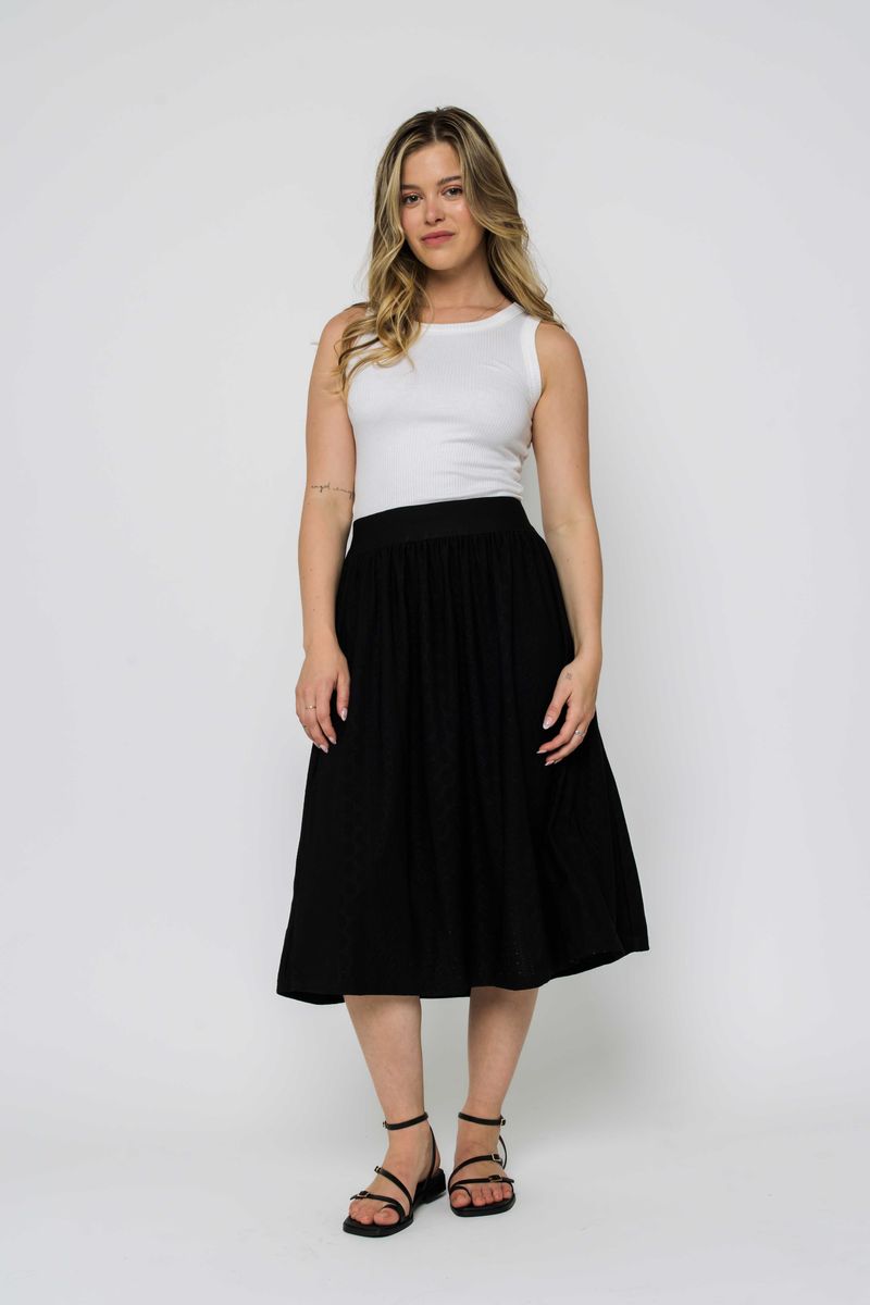 Lina Eyelet Midi Skirt - Distractions Clothing