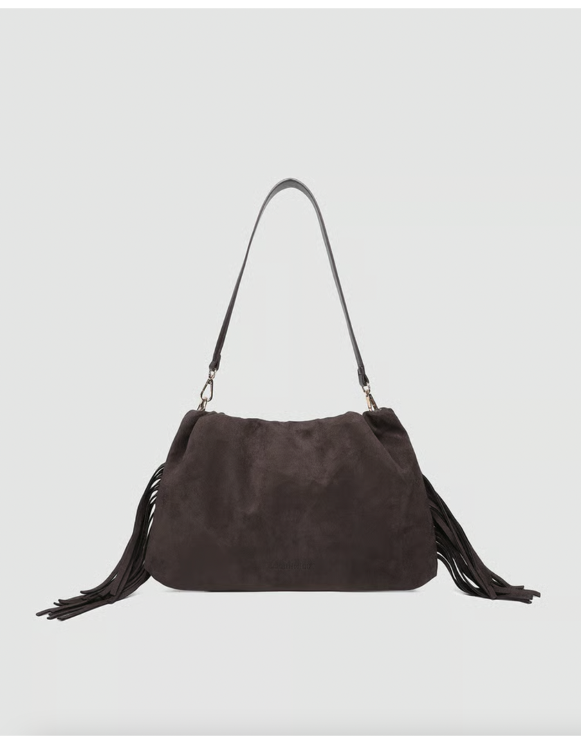 reese shoulder bag chocolate louenhide tassle cowgirl 