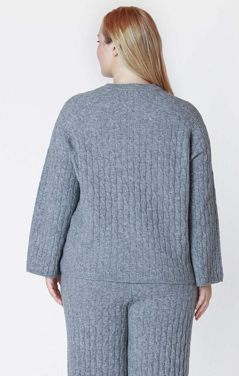 Maia Curvy Cable Knit Sweater - Distractions Clothing