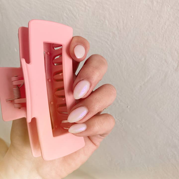 Matte Pink Large Claw Clip - Distractions Clothing