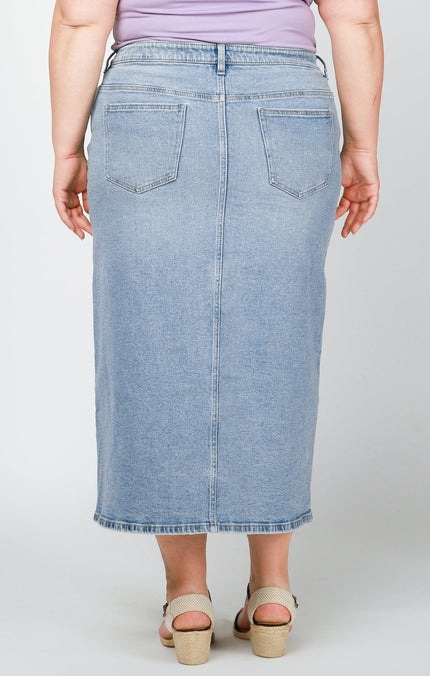 Maya Curvy Denim Skirt - Distractions Clothing