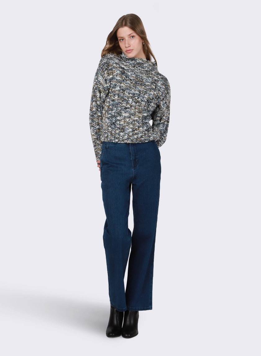 Multi Colored Textured Stitch Sweater - Distractions Clothing