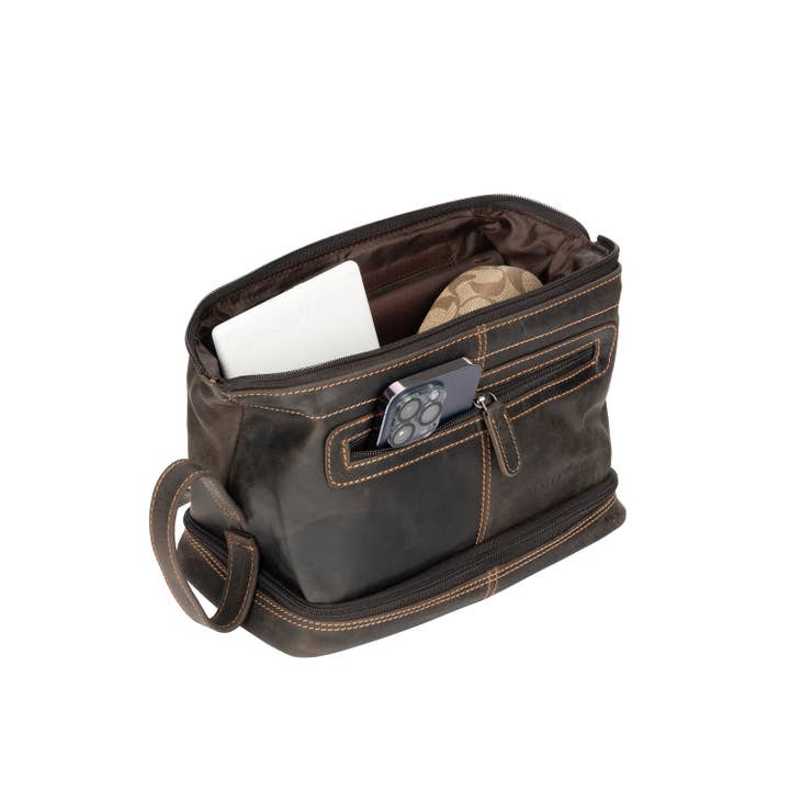 Napier Men's Leather Toiletry Bag - Distractions Clothing