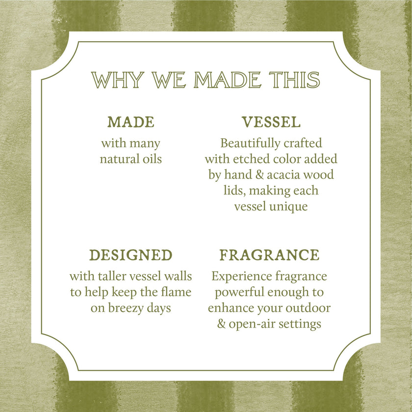 Outdoor Citronella Grove 10oz Candle - Distractions Clothing