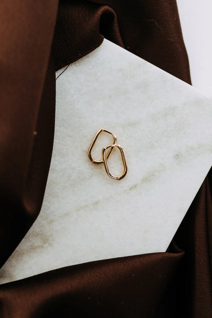 Petite Rectangle Huggie Hoops