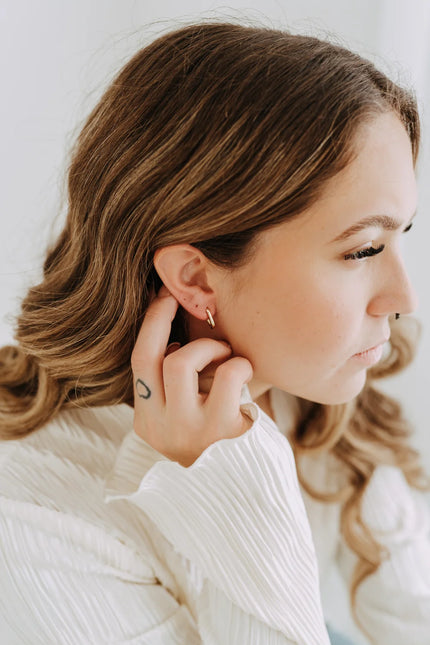 Petite Rectangle Huggie Hoops