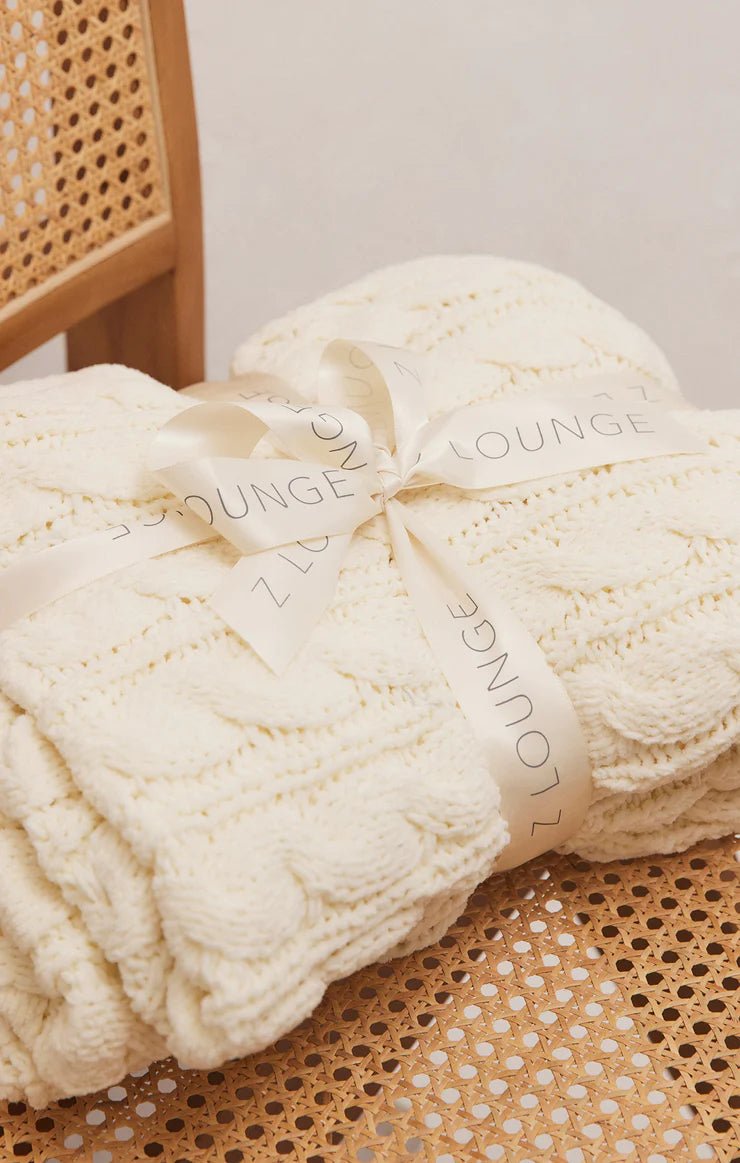 Plush Cable Knit Blanket - Distractions Clothing