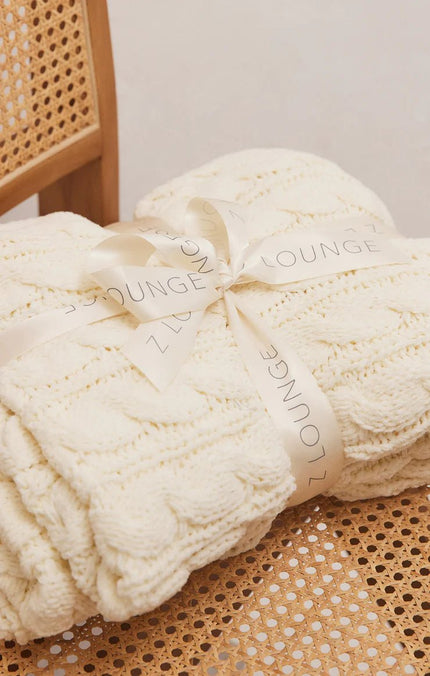 Plush Cable Knit Blanket - Distractions Clothing