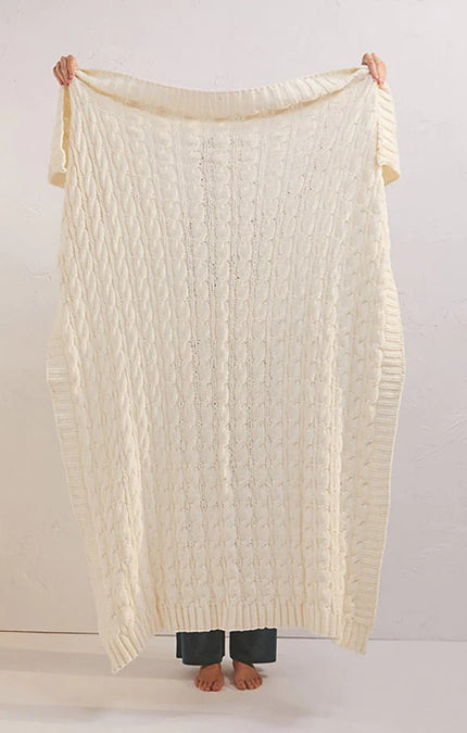 Plush Cable Knit Blanket - Distractions Clothing